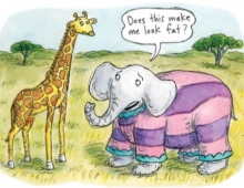 cartoon of giraffe and elephant talking by Roz Chast from the book cover, "The African Svelte"